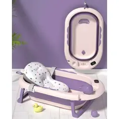 GENERICO - TINA PLEGABLE CON ACCESORIOS PARA BEBES MORADO