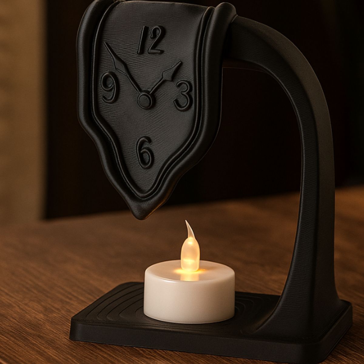 GENERICO - Portavelas LED-  Reloj Derretido