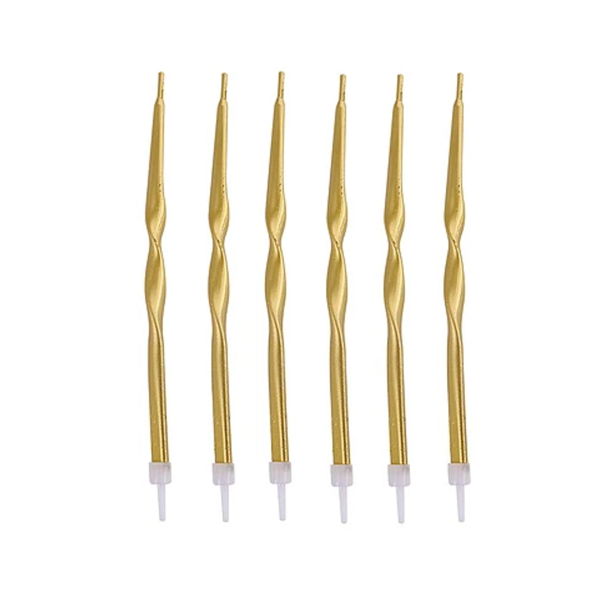 GENERICO - Velas Decorativas Doradas 12 Cm Set 6 Piezas