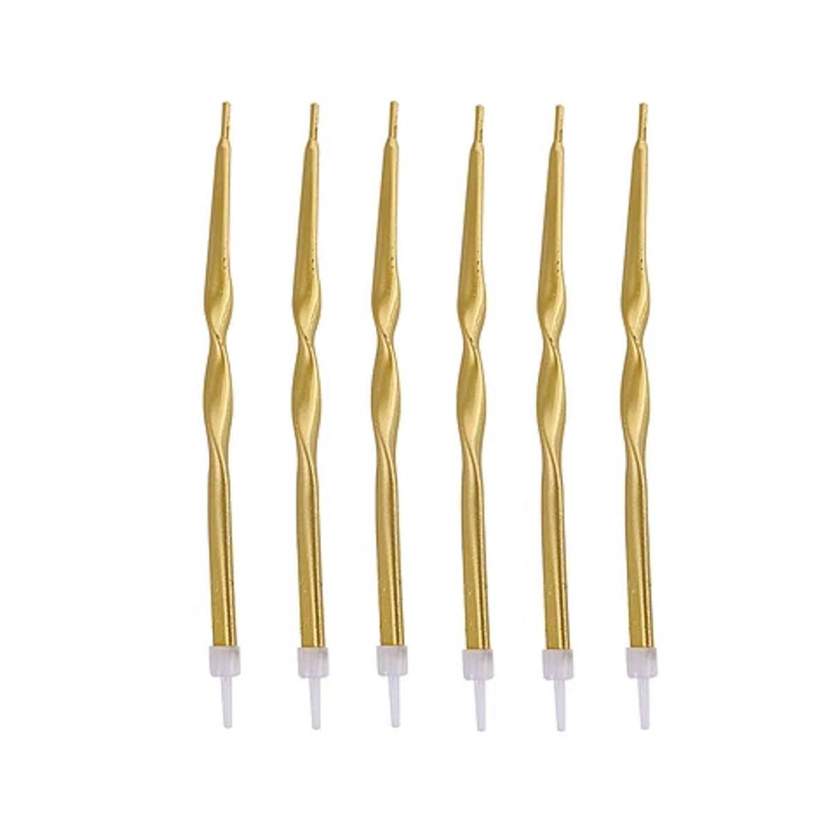 GENERICO - Velas Decorativas Doradas 12 Cm Set 6 Piezas