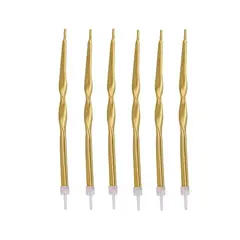 GENERICO - Velas Decorativas Doradas 12 Cm Set 6 Piezas