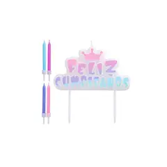 GENERICO - Velas Feliz Cumpleanos 8 X 8 Cm Set 5 Piezas Fiesta