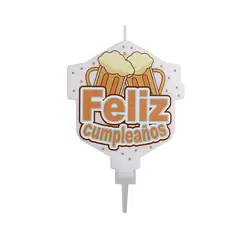 GENERICO - Velas Feliz Cumpleaños Con Cerveza 10 Cm Fiesta Decoración
