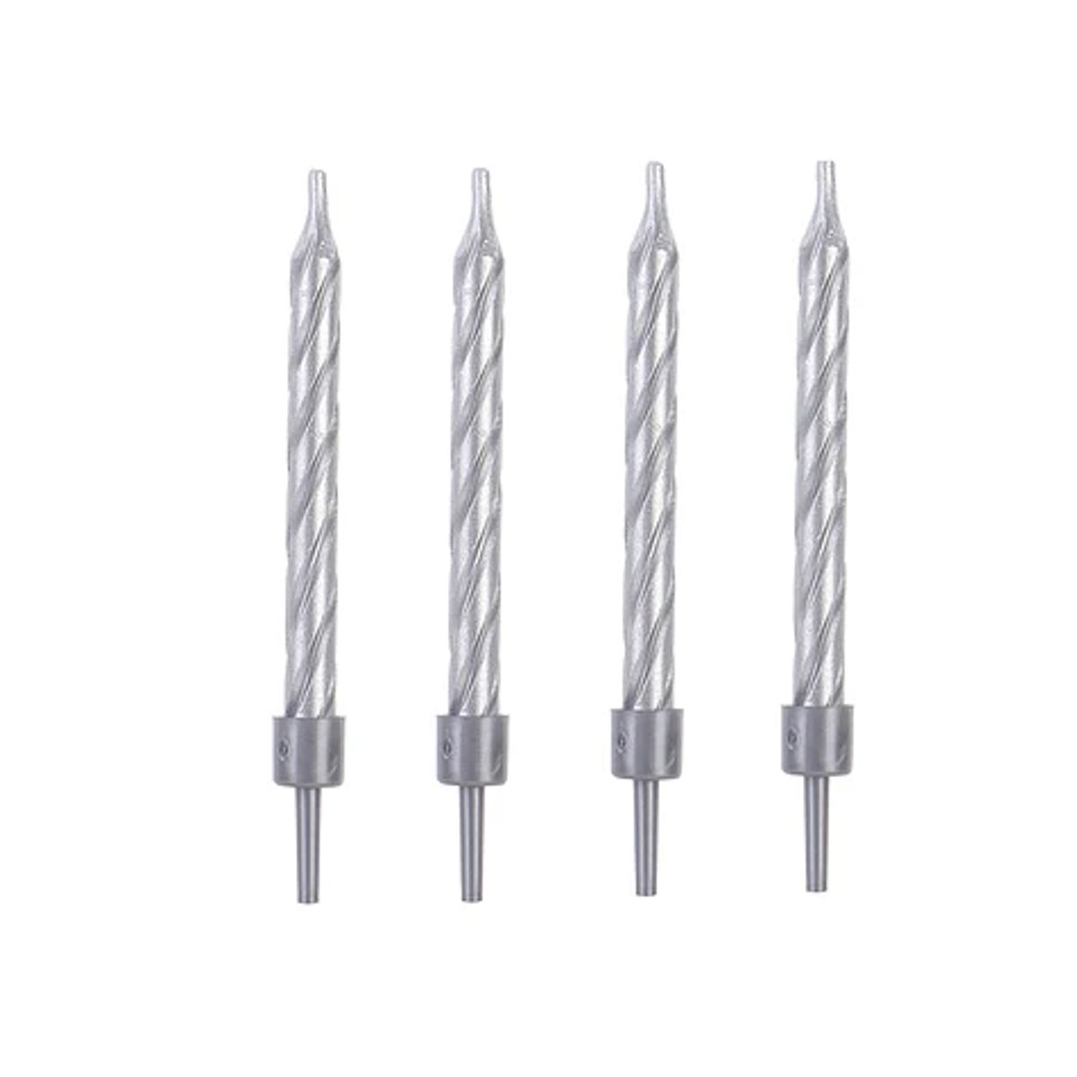 GENERICO - Velas Espiral Plateadas 7 Cm Set 10 Piezas Fiesta