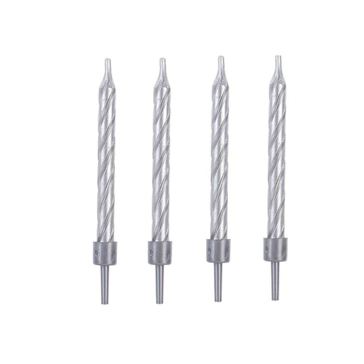 GENERICO - Velas Espiral Plateadas 7 Cm Set 10 Piezas Fiesta