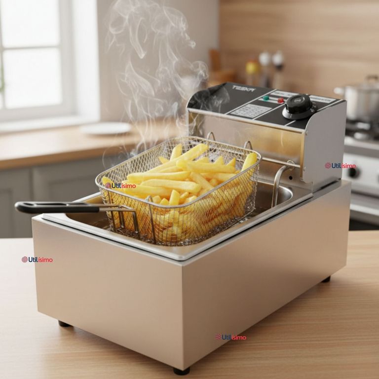 Freidora Aceite Eléctrica 5 Litros 2000W Acero Inoxidable