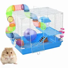 GENERICO - Jaula Casa Hamster Bebedero Tuberia Comedero Rueda Premium Varios