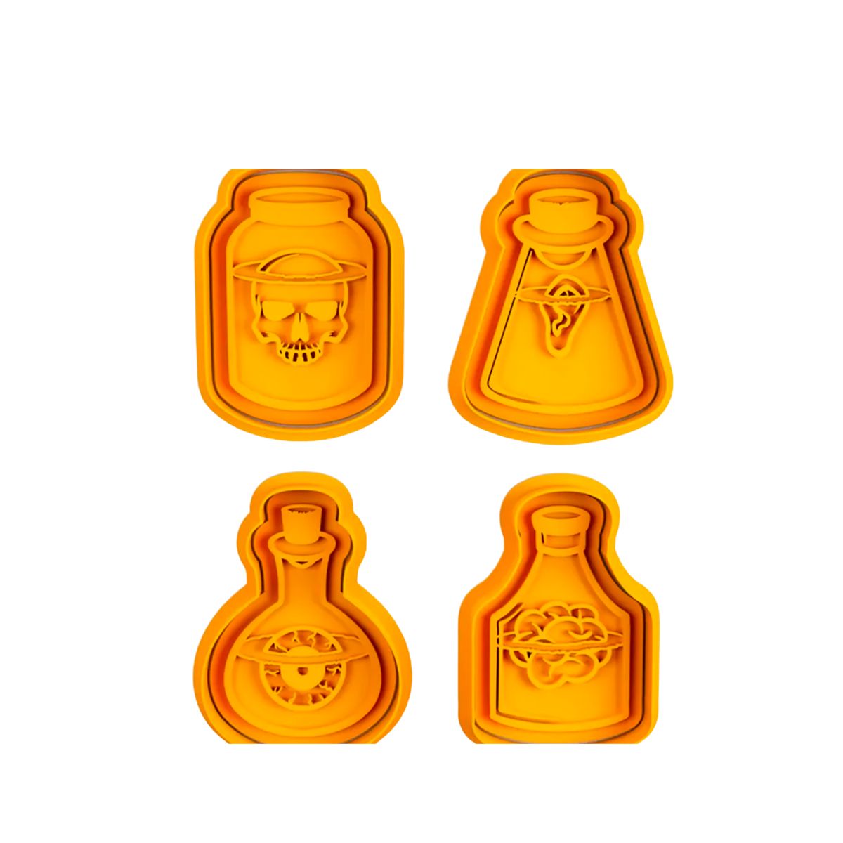 GENERICO - Cortadores de galletas - botellas de pociones (pack 4 un)