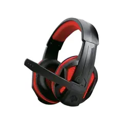 GENERICO - Audifonos gamer con microfono luces led rojo