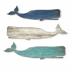 TAIKKEE - PACK BALLENAS EN MADERA NATURAL
