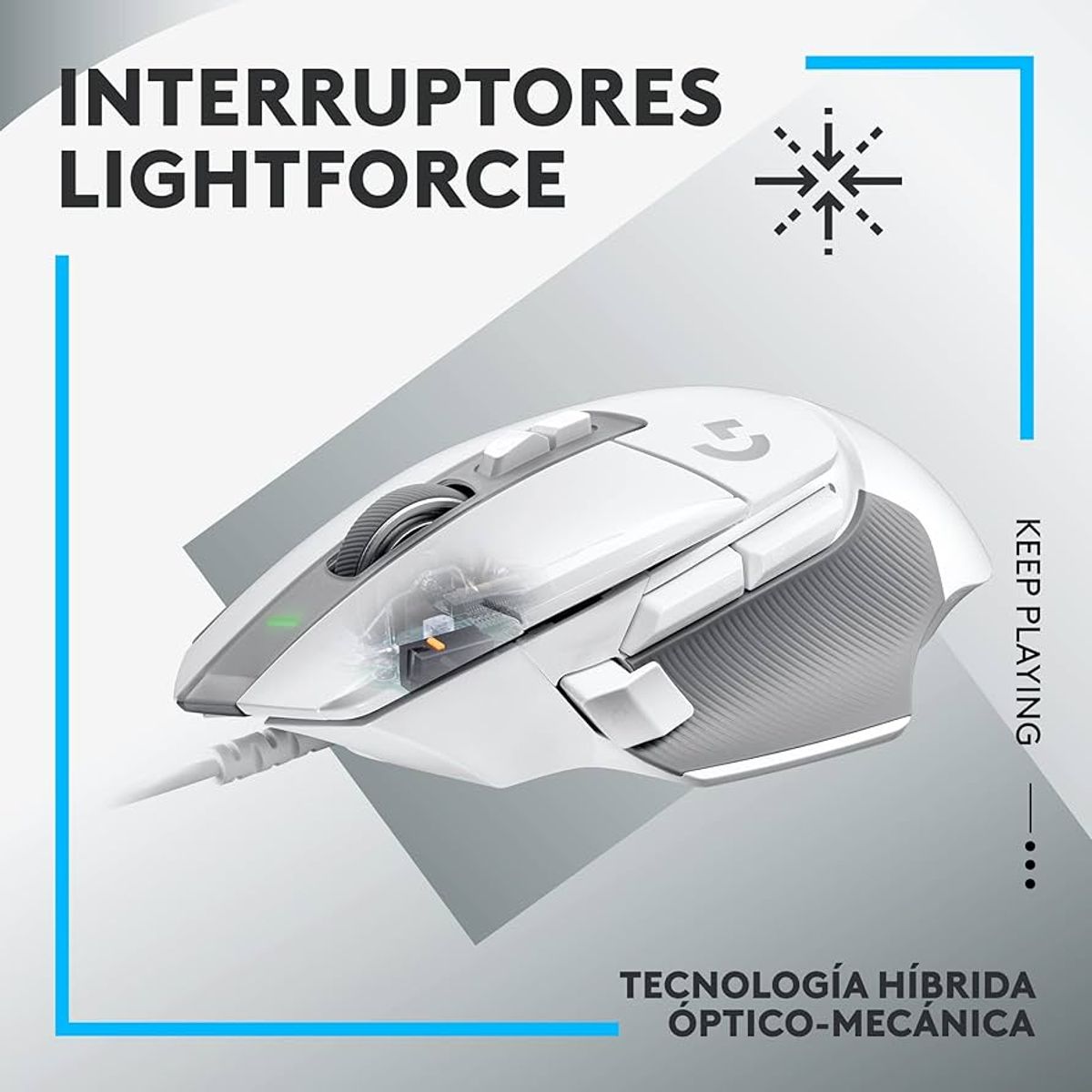 LOGITECH - Mouse Gamer Logitech G502 X Sensor Hero 11 Botones - 25k Dpi Color Blanco