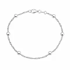 JOYAS MYTOKE - Pulsera Bolitas Pelotitas Clasica Plata Fina 925 Juvenil