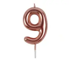 GENERICO - Vela Nº 9 color oro rosa 8cm