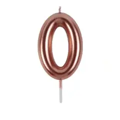 GENERICO - Vela Nº 0 color oro rosa 8cm
