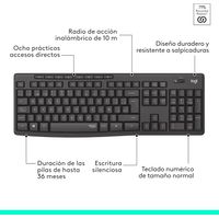 Set Teclado & Mouse Inalámbrico MK295 Tecnologia Silent Touch BT 2.4Ghz