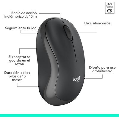 Imagen 2 del producto Set Teclado & Mouse Inalámbrico MK295 Tecnologia Silent Touch BT 2.4Ghz