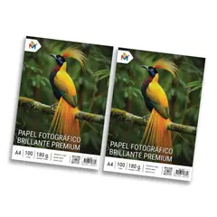 MALIK - 2x Papel Fotográfico 180g A4 Inkjet - Calidad Profesional - 100 Hojas c/u Inkjet