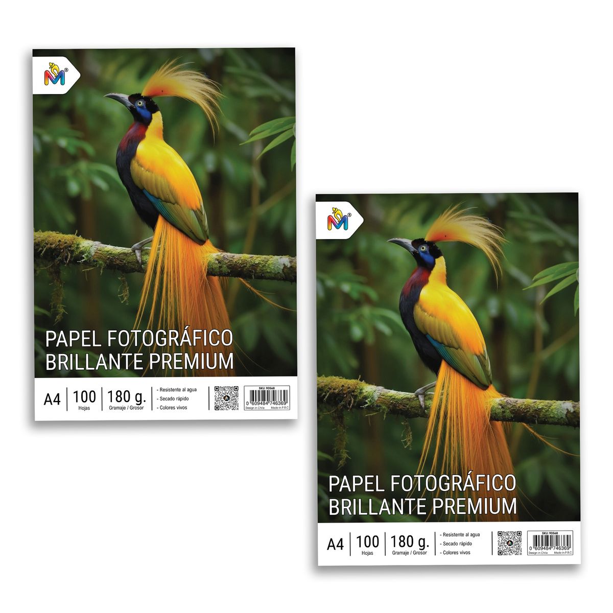 MALIK - 2x Papel Fotográfico A4 180g Brillo Superior Inkjet - 200 Hojas Brillantes