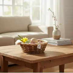 GENERICO - Set X4 Canasto De Mimbre Redondo Pascua