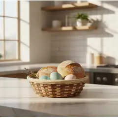 GENERICO - Set X4 Canasto De Mimbre Redondo Pascua