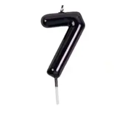 GENERICO - Vela de Compleaños Nº 7 negra 8cm