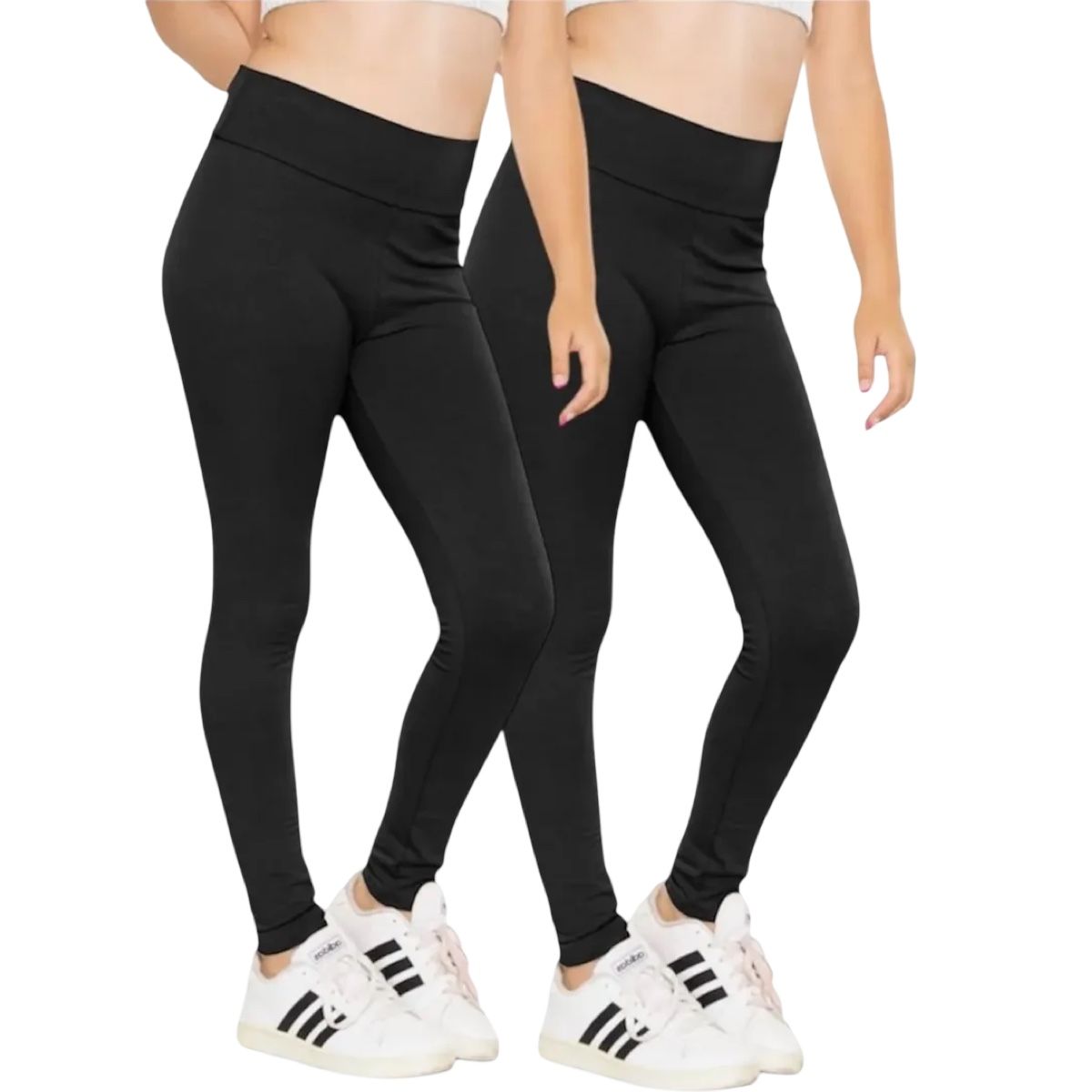 AAYO MODA - Pack De 4 Pantalon Calzas Escolares Niña Azul/Negra – Algodón Suave Tallas 6-16