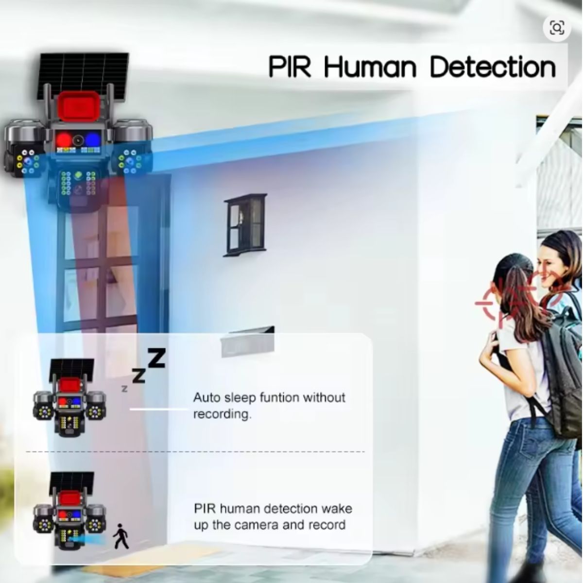 GENERICO - Cámara Solar Triple Lente con chip 4G