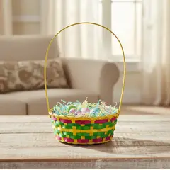 GENERICO - Canasta De Pascua Tejida Multicolor