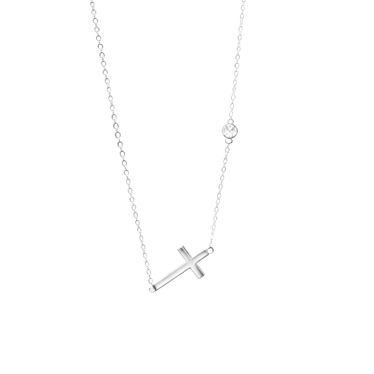 LUX JOYAS - Collar Plata 925 Cruz Punto Luz