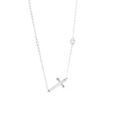 LUX JOYAS - Collar Plata 925 Cruz Punto Luz