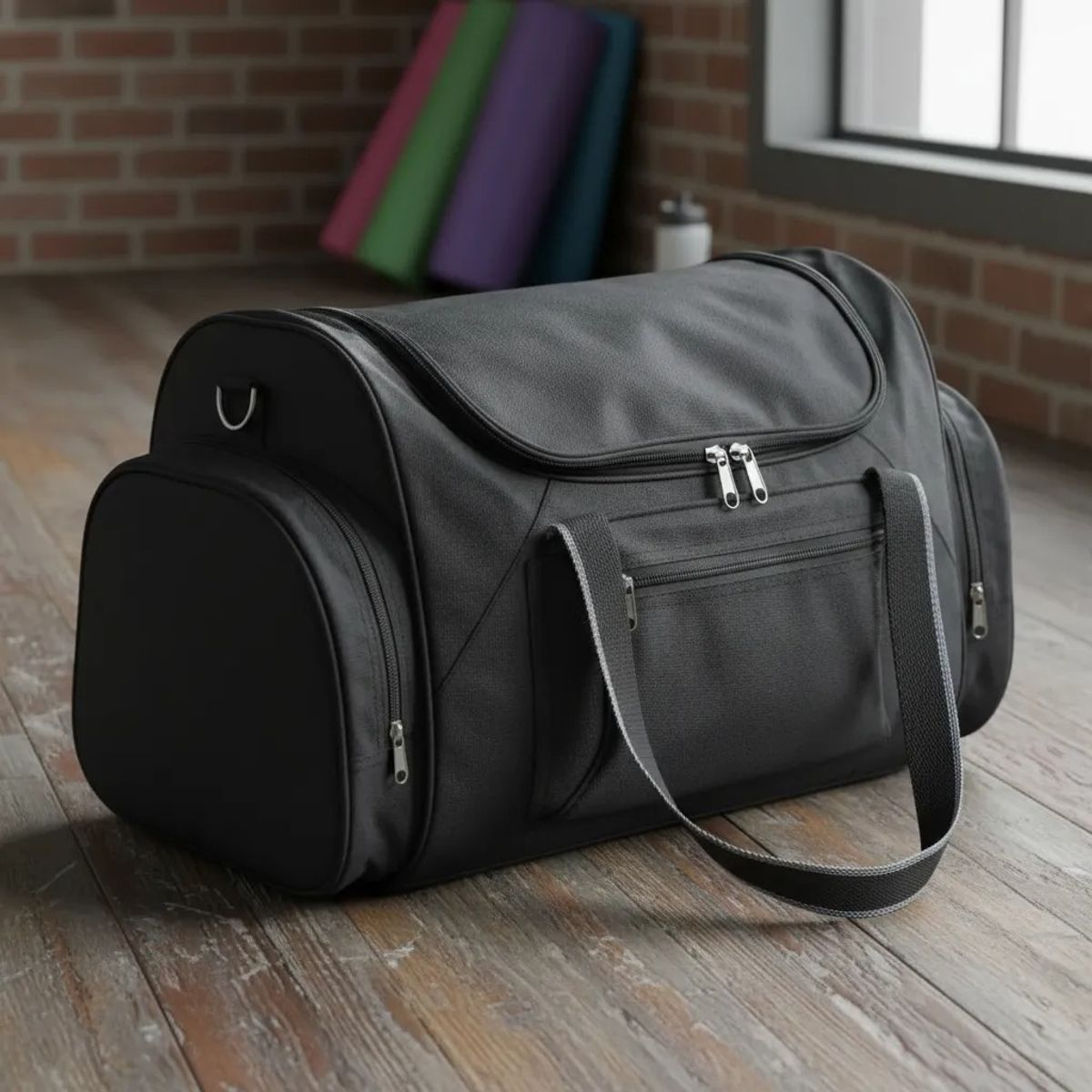GENERICO - Bolso Viajero 60x28x38 Cm Negro Bolsa Deportiva Negro Lisa