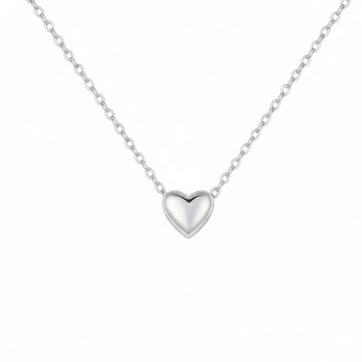 LUX JOYAS - Collar Plata 925 Corazón Liso Cru