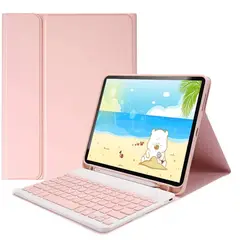 PUREPOWER - Funda con Teclado para iPad Mini 7 A17 Pro y iPad Mini 6 - rosa