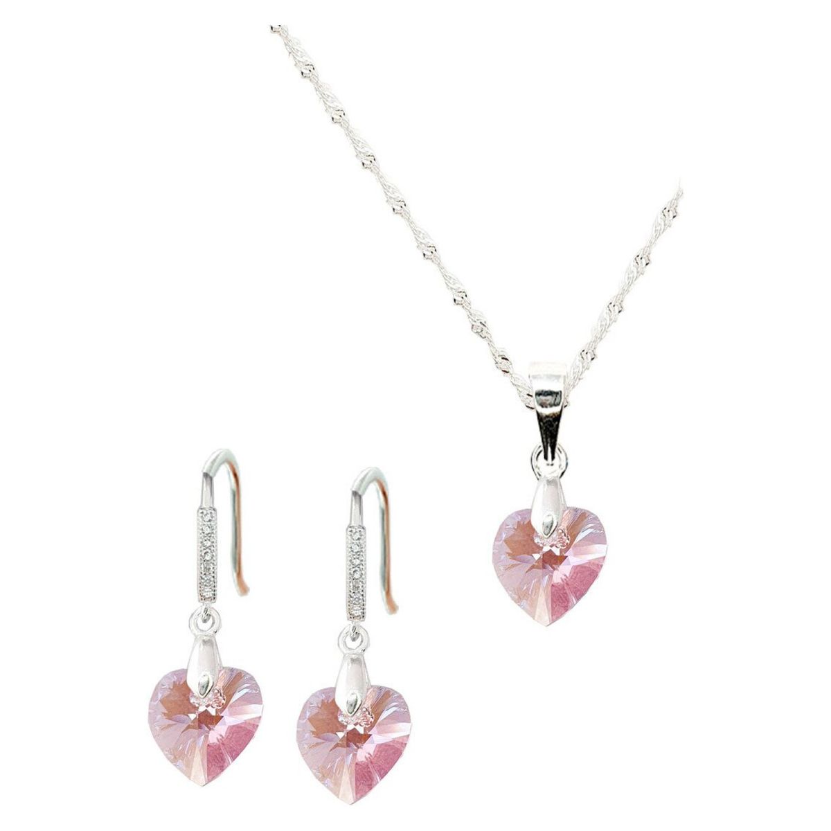 JOYAS MONTERO - Conjunto Romance Con Cristal Genuino Rosa