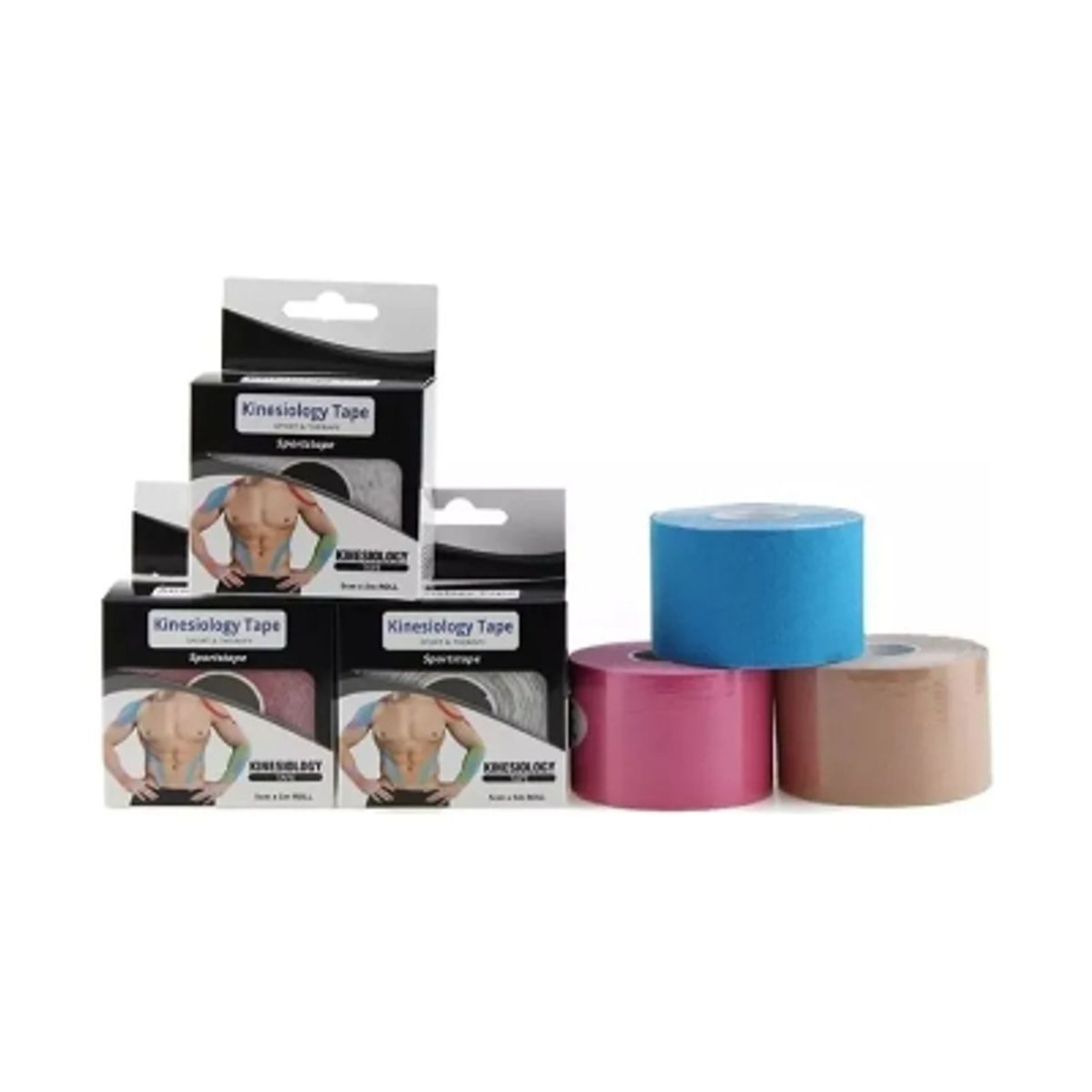 GENERICO - Cinta Tape Kinesiológico 5cm X 5m - Vendaje Neuromuscular Multicolor