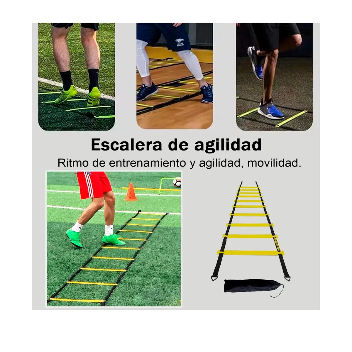 OFERTABKN - Kit Entrenamiento Agilidad Futbol Escalera Conos Cuerda
