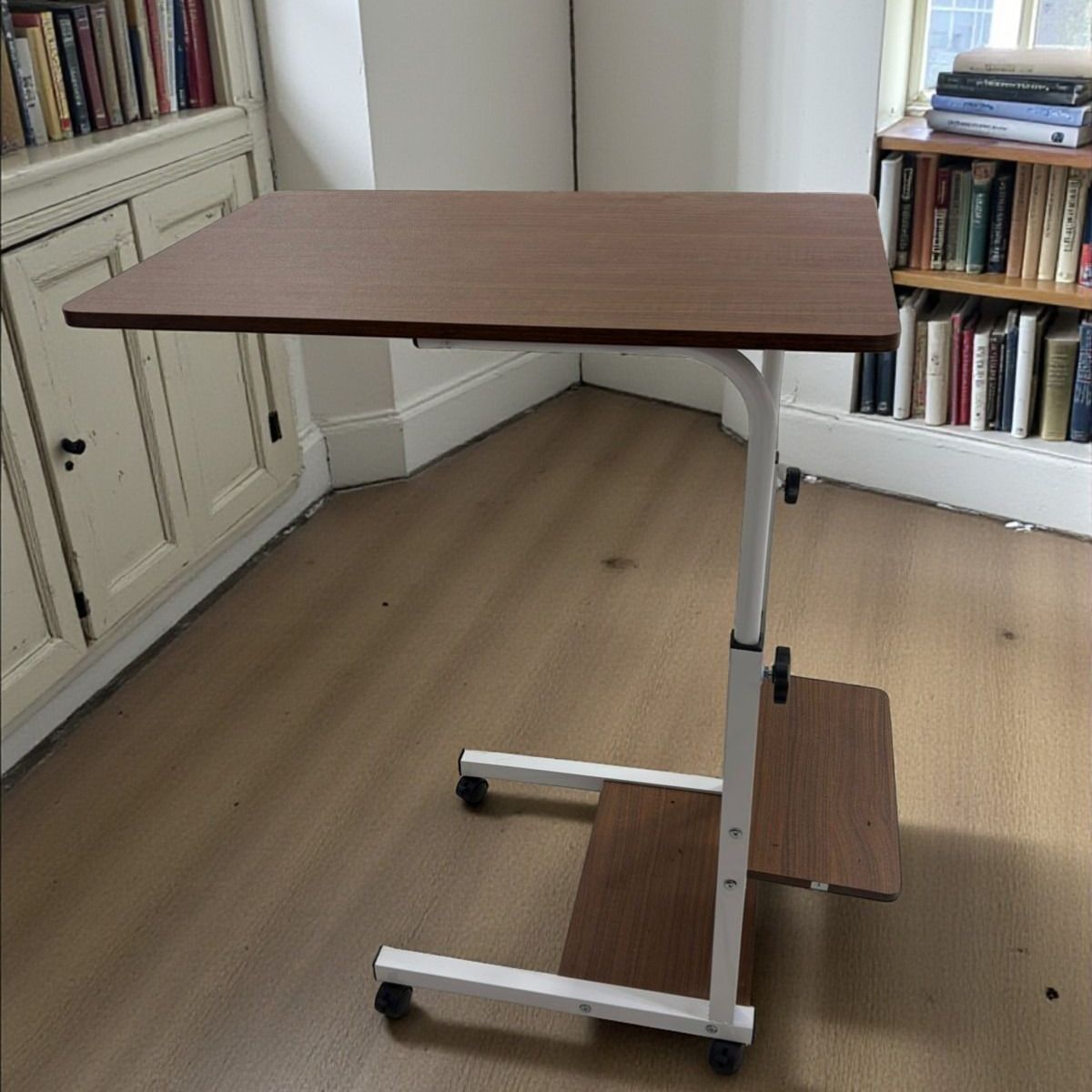 ANGELES DEL HOGAR - MESA ESCRITORIO AJUSTABLE PARA COMPUTADOR ROBLE