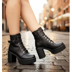 SNOOPY - Botin Mujer Taco Alto con Plataforma M583