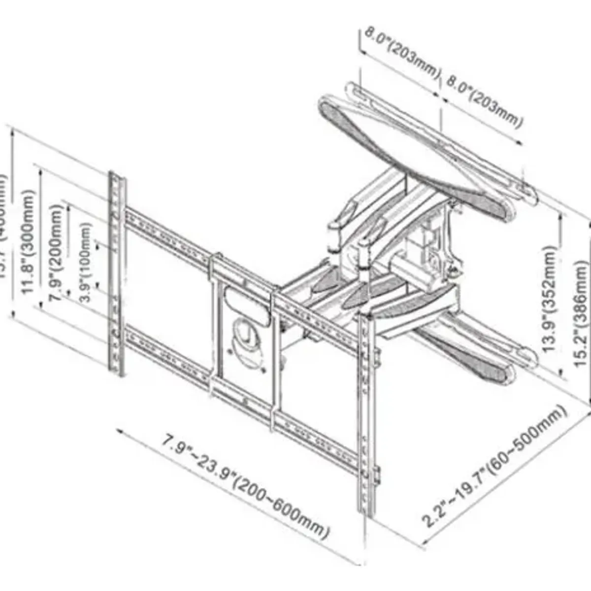GENERICO - Brazo Articulado Base Tv Universal Soporte 55-85 Pulgadas Negro