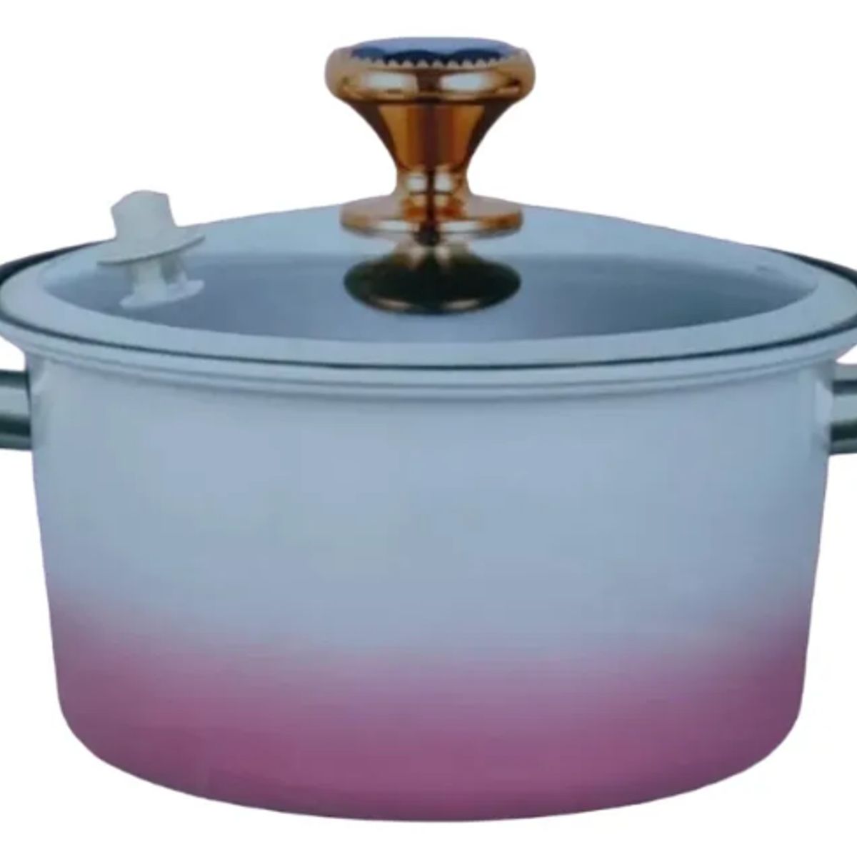 GENERICO - Mini Olla De Micro Presión 4.5lts 24cm Multifuncional Blanco Con Rosa