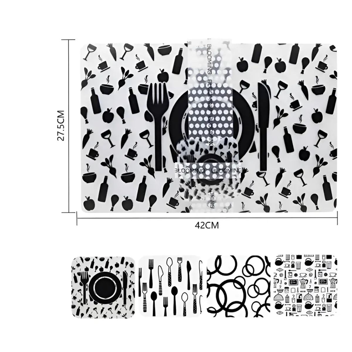 GENERICO - Set 6 Individuales + 6 Posavasos 42x27.5cm