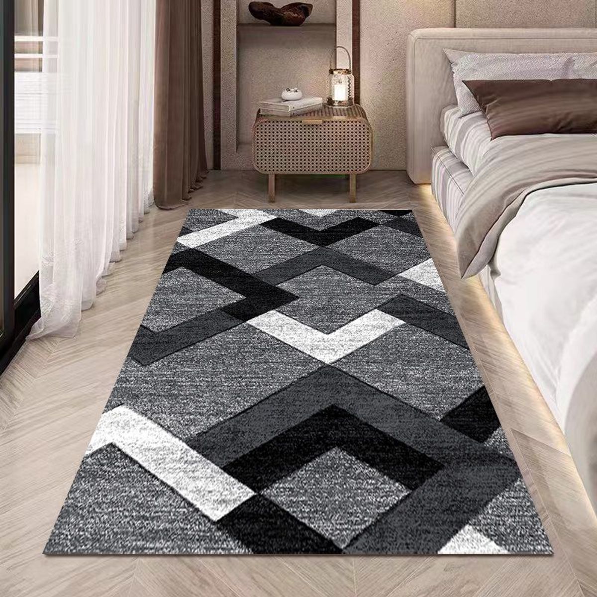 GENERICO - ALFOMBRAS LISAS PARA PASILLOS SIN PELOS CON DISEÑOS TRIDIMENSIONALES