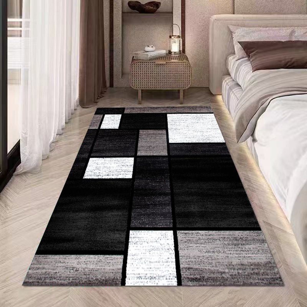 GENERICO - ALFOMBRAS LISAS PARA PASILLOS SIN PELOS CON DISEÑOS TRIDIMENSIONALES