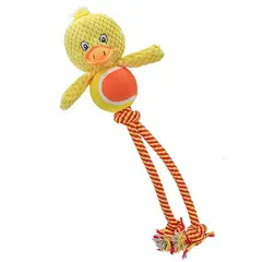 GENERICO - Peluche Juguete Para Perro Interactivo Chillon Pelota Cuerda Amarillo