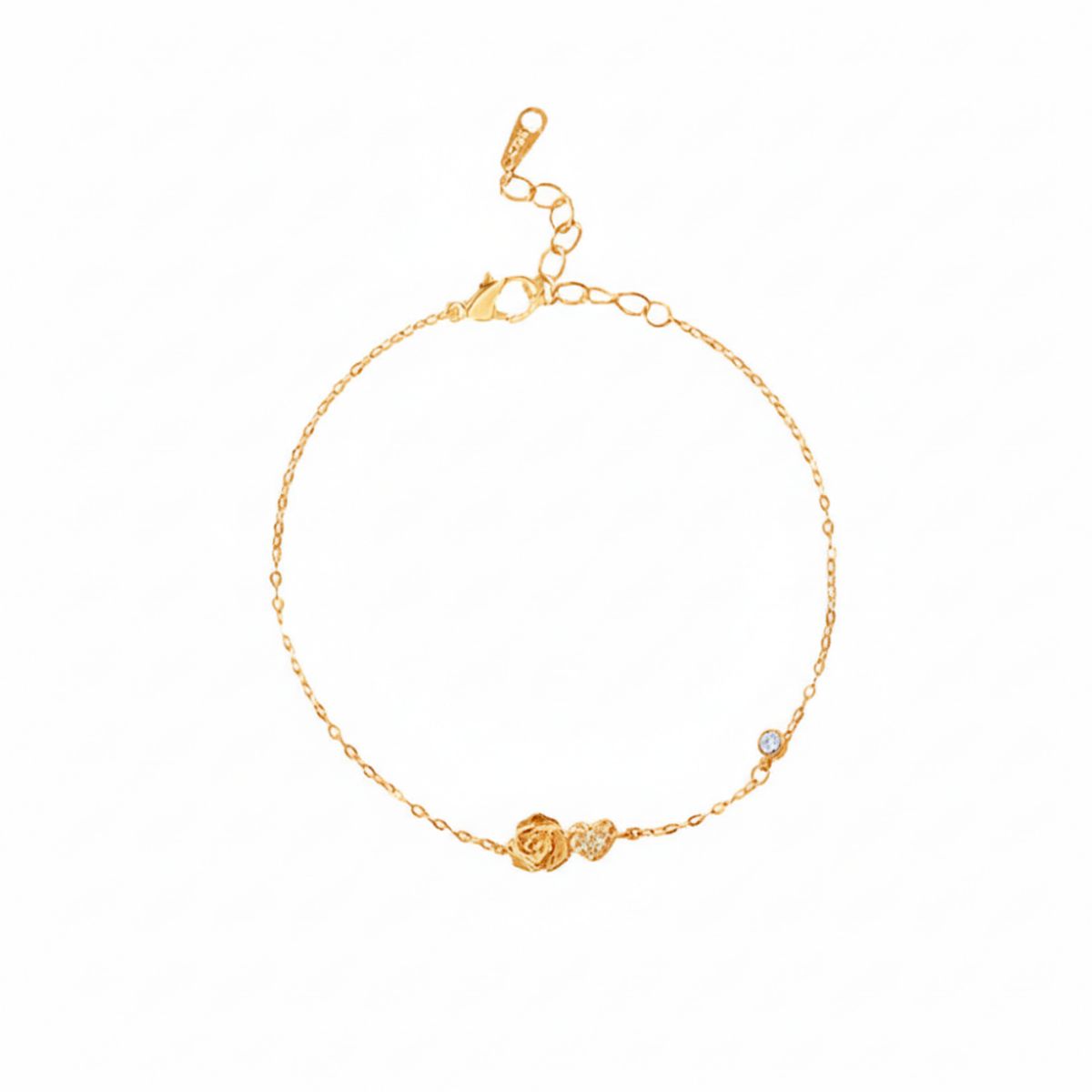 LUX JOYAS - Pulsera Plata 925 Rosa Corazón