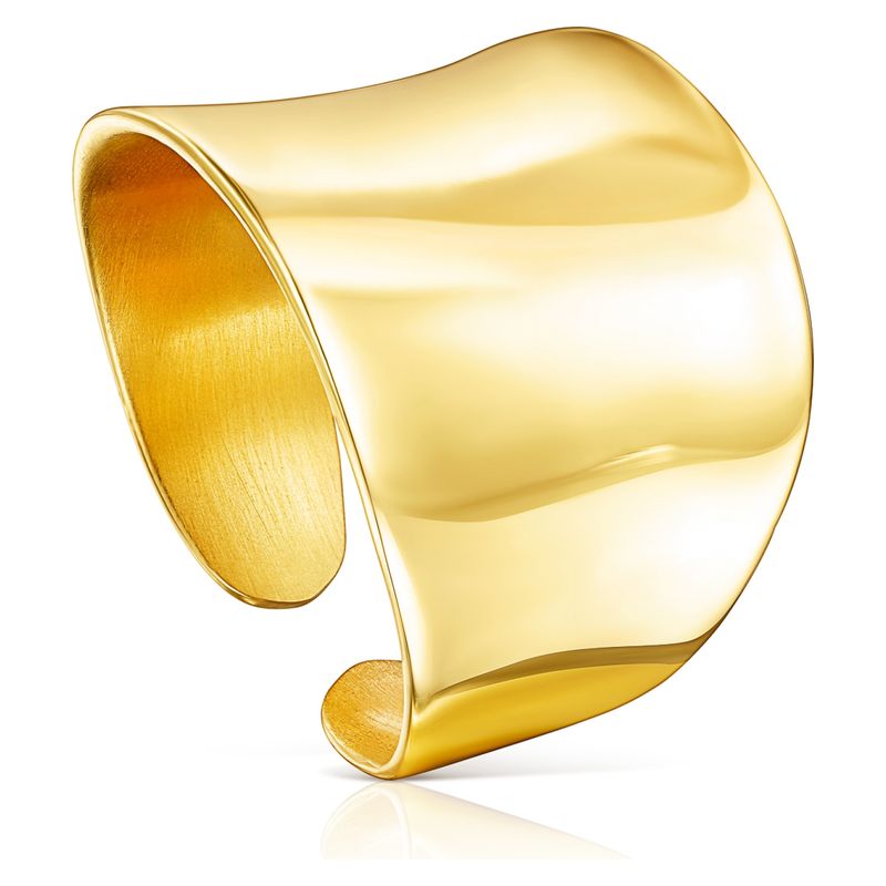 TOUS - Anillo Abierto Nenufar de Plata Vermeil Mujer Tous