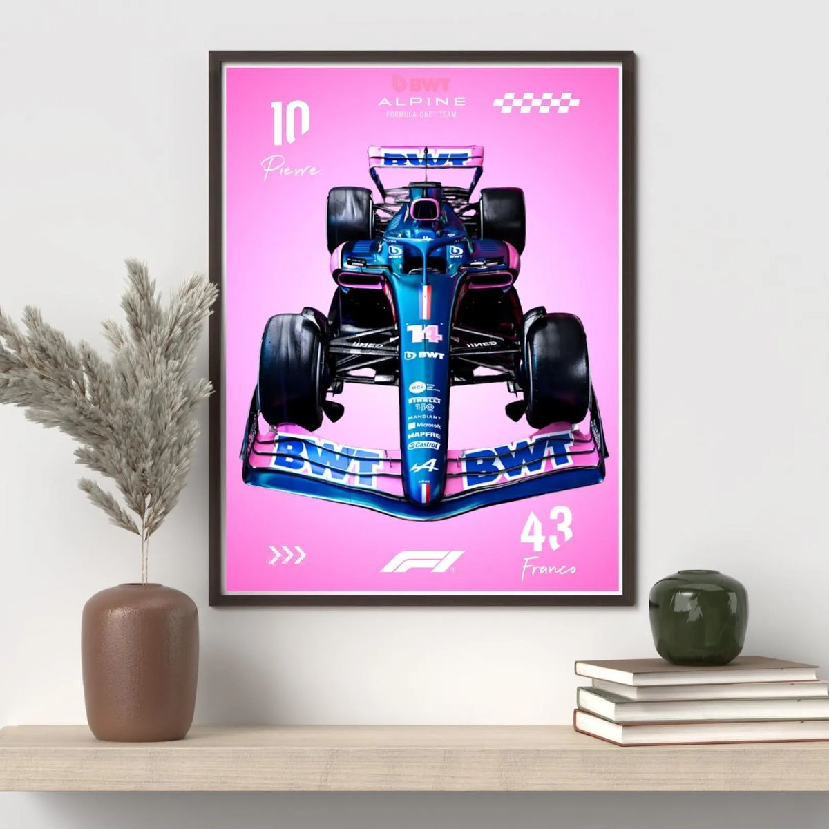 GENERICO - Cuadro Autos Fórmula 1 2026 Alpine + Marco Negro