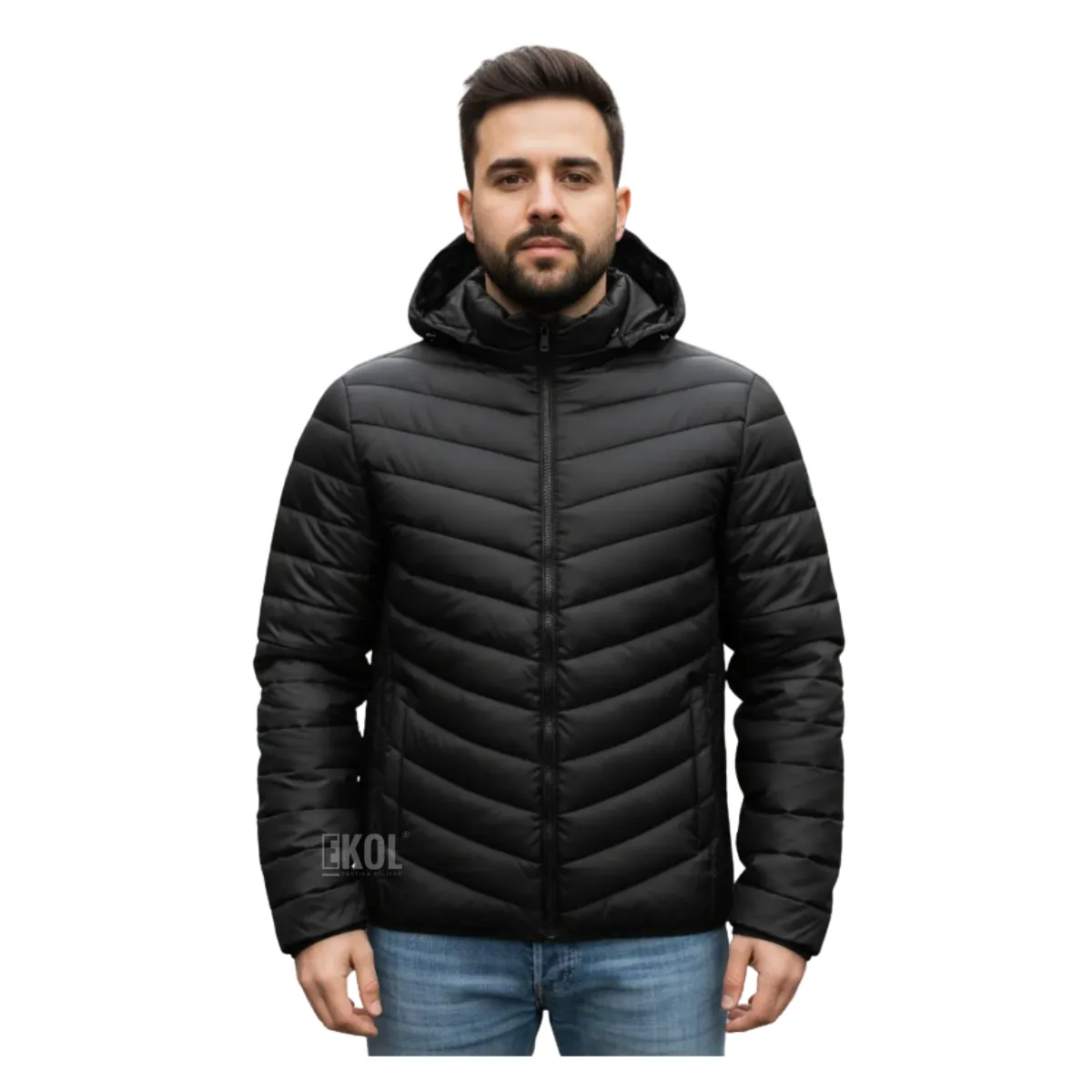 EKOL TACTICA MILITAR - Chaqueta Parka Térmica Negra Comodidad y Calce Perfecto