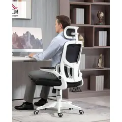 GENERICO - Silla Ergonómica de Oficina con Apoyacabeza Blanca