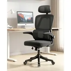 GENERICO - Silla Ergonómica de Oficina con Apoyacabeza Negra